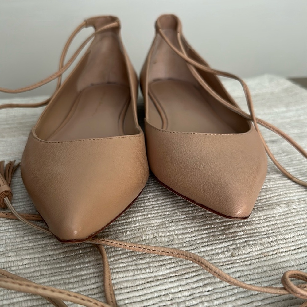 Loeffler Randall Penelope nude tassel tie flats 8 - Picture 5 of 11